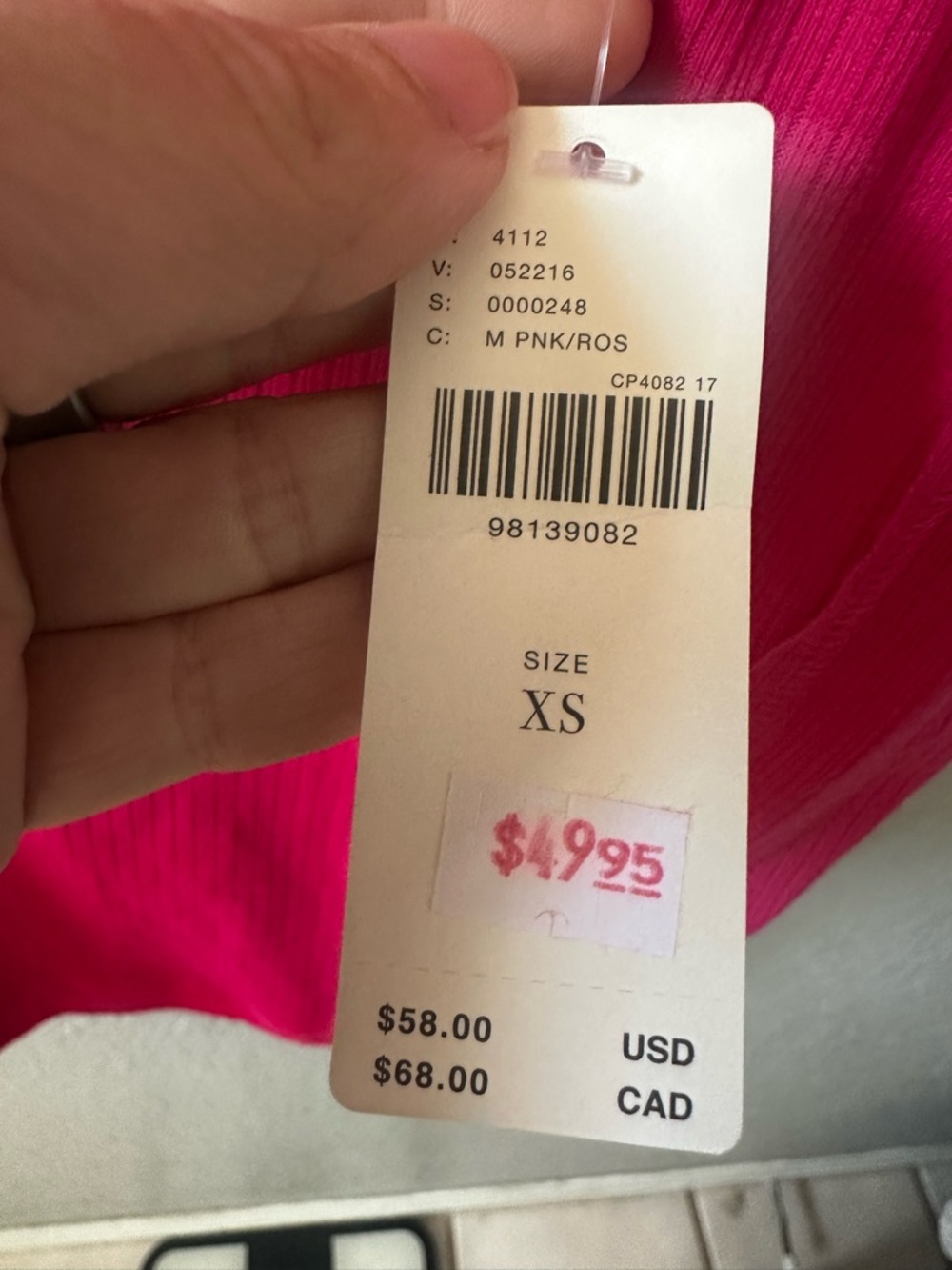 Pilcro Bright Pink Ruffled Off-Shoulder Ribbed Top - Picture 5 of 5
